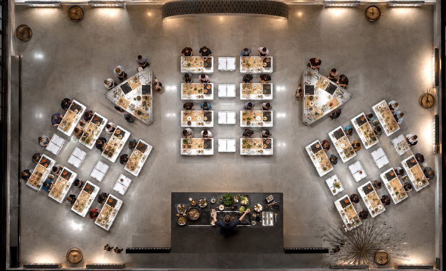 Overhead view of the floor plan